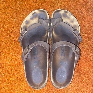 Worn Birkenstocks.